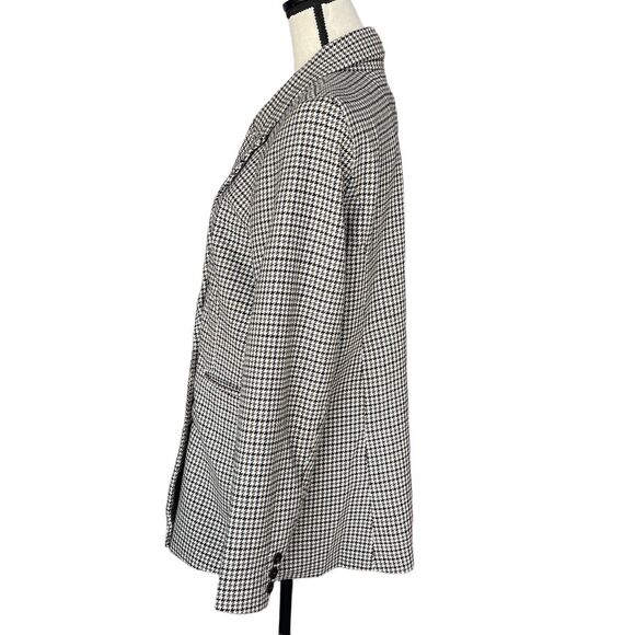 Joie Large Double Breasted Blazer Jacket Houndstooth Button-Up Pockets Lined - Picture 5 of 9